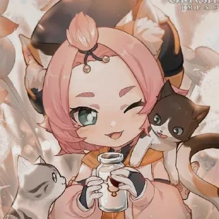 Sticker from ~♡Любимый геншин и котики♡~