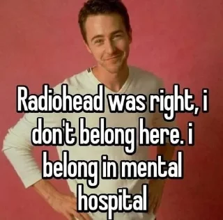 Sticker from radiohead mental illness