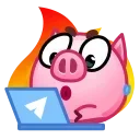 👨‍💻 emoji Pig Emoji @svinobot_news Telegram sticker 15 of 40