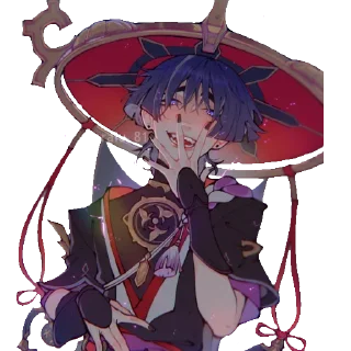 😁 emoji Скарамучча ~ @stikers_animeLove Telegram sticker 8 of 50