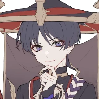 😏 emoji Скарамучча ~ @stikers_animeLove Telegram sticker 13 of 50