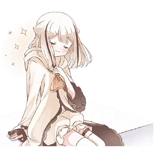 😌 emoji Сова-тян @Nyasticks Telegram sticker 18 of 42