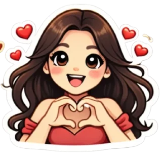 ❤️ emoji Romantic Girl Pack 💌 Telegram sticker 5 of 9