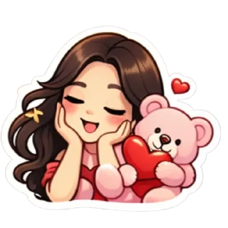 ❤️ emoji Romantic Girl Pack 💌 Telegram sticker 6 of 9
