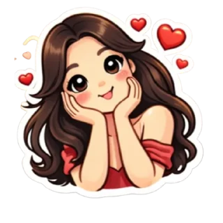 😍 emoji Romantic Girl Pack 💌 Telegram sticker 9 of 9