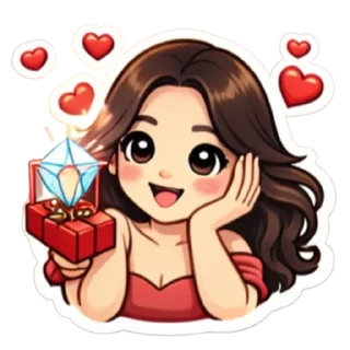 🥹 emoji Romantic Girl Pack 💌 Telegram sticker 7 of 9