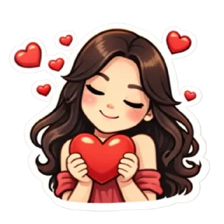 😍 emoji Romantic Girl Pack 💌 Telegram sticker 1 of 9
