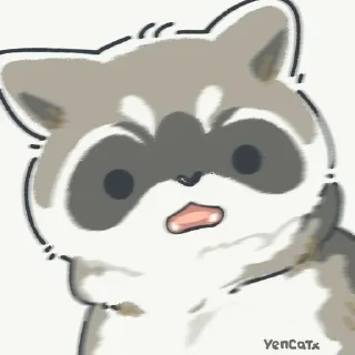 😯 emoji Еноты Telegram sticker 11 of 115