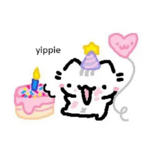 🥳 emoji 🐈‍⬛ _ 🐈 Telegram sticker 14 of 39