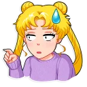 😯 emoji Sailor Moon Telegram sticker 17 of 35