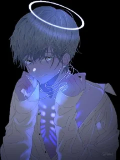 Black and blue sticker 1