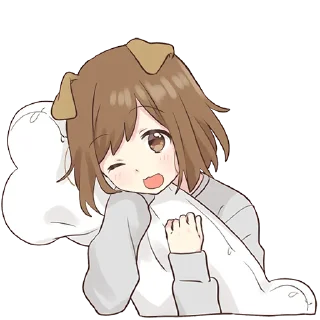 😜 emoji Dog Girl @jp_stickers Telegram sticker 12 of 41