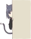 Sticker from cat girl and dog girl