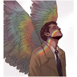 😌 emoji 🤍🤵🏻Кастиэль, Сверхъестественное Telegram sticker 10 of 80