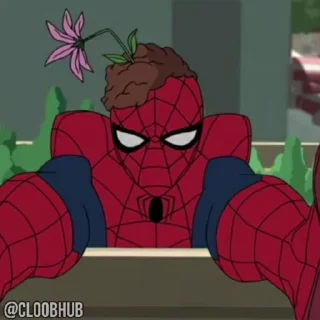 😒 emoji @CLOOBHUB ⌥ SPIDER-VERSE ЧЕЛОВЕК-ПАУК СТИКЕРЫ ТГ Telegram sticker 11 of 25