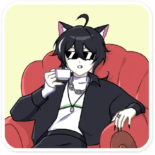 😎 emoji Рен '@KatShiStickers' Telegram sticker 18 of 48