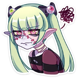😕 emoji Зомбяка '@KatShiStickers' Telegram sticker 18 of 48
