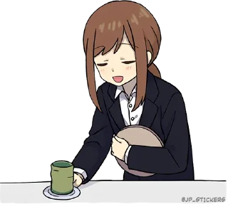 🍵 emoji Adult Girl @jp_stickers Telegram sticker 11 of 40