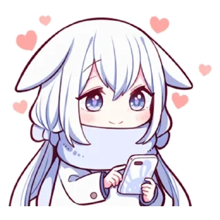 👍 emoji Белая-зайка @tg_sticks Telegram sticker 9 of 39