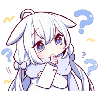 ❓ emoji Белая-зайка @tg_sticks Telegram sticker 17 of 39