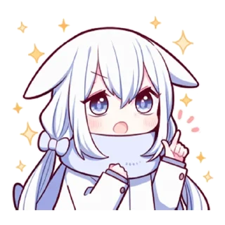 💡 emoji Белая-зайка @tg_sticks Telegram sticker 23 of 39