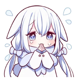 🥺 emoji Белая-зайка @tg_sticks Telegram sticker 10 of 39