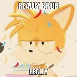 😐 emoji Tails Telegram sticker 20 of 23