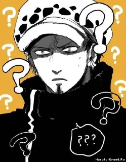 😐 emoji Trafalgar D. Water Law Telegram sticker 2 of 73