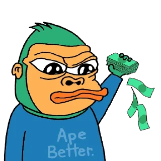 🤑 emoji Ape Terminal Telegram sticker 18 of 53