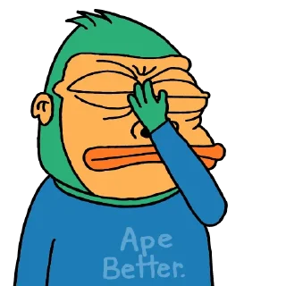 😑 emoji Ape Terminal Telegram sticker 16 of 53
