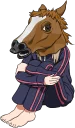 🐴 emoji Lazy pigtails girl :: @line_stickers Telegram sticker 19 of 40