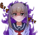 😡 emoji Lazy pigtails girl :: @line_stickers Telegram sticker 9 of 40