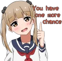 ☝ emoji Lazy pigtails girl :: @line_stickers Telegram sticker 23 of 40