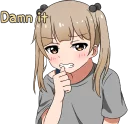 😣 emoji Lazy pigtails girl :: @line_stickers Telegram sticker 18 of 40