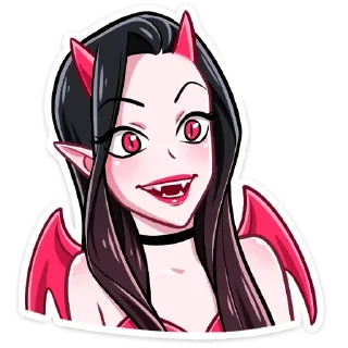 😦 emoji Дьяволица без надписей Telegram sticker 21 of 58