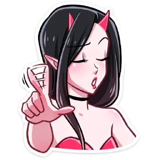 ☝️ emoji Дьяволица без надписей Telegram sticker 19 of 58