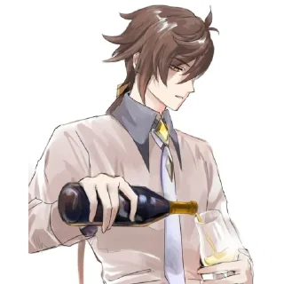 🍷 emoji Чжун ли и тарталья Telegram sticker 9 of 42