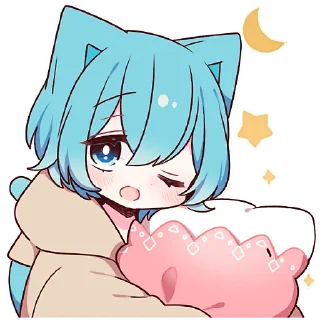 😴 emoji Голубой котик 2 @Nyasticks Telegram sticker 14 of 41