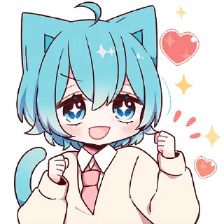 🤩 emoji Голубой котик 2 @Nyasticks Telegram sticker 16 of 41
