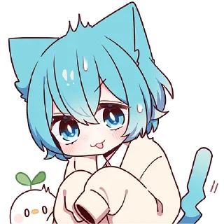 🥹 emoji Голубой котик 2 @Nyasticks Telegram sticker 7 of 41