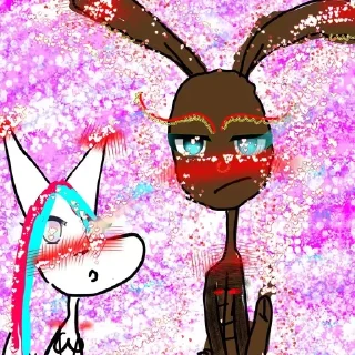🥺 emoji кролик, ростя, пророк, вайдл и эмми и ещё какая-то хуйня😍 Telegram sticker 9 of 47