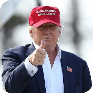 👍 emoji Donald Trump
(Author  @VladimirPutinRussianFedera) Telegram sticker 5 of 11