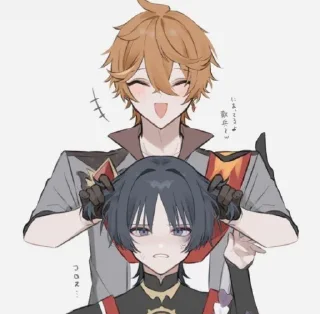 🐾 emoji tartaglia x scaramouche @itsgensharts Telegram sticker 13 of 50