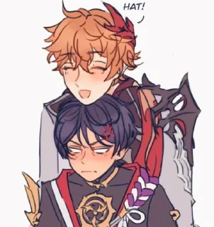 🐾 emoji tartaglia x scaramouche @itsgensharts Telegram sticker 14 of 50
