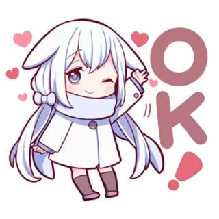 👌 emoji Белая-зайка @tg_sticks Telegram sticker 7 of 39
