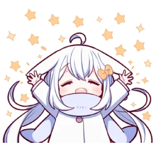 🥳 emoji Белая-зайка @tg_sticks Telegram sticker 22 of 39