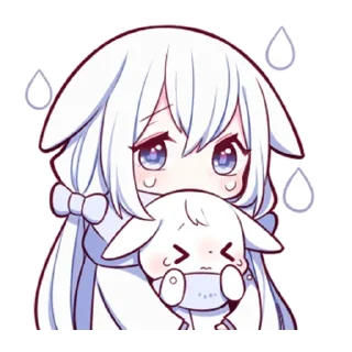 😰 emoji Белая-зайка @tg_sticks Telegram sticker 20 of 39