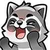 🥳 emoji @kotletovvemoji | Raccoon Emoji Telegram sticker 16 of 32