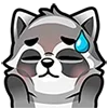 😓 emoji @kotletovvemoji | Raccoon Emoji Telegram sticker 19 of 32