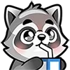 🧃 emoji @kotletovvemoji | Raccoon Emoji Telegram sticker 20 of 32